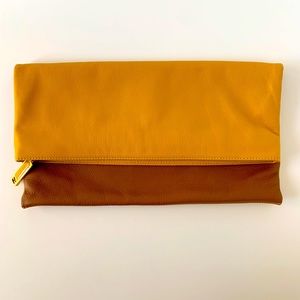 Fendi Foldover Leather Clutch
